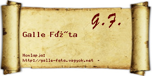 Galle Fáta névjegykártya